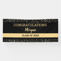 Black Gold Congratulations Grad Name Elegant