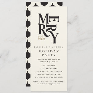 Black & gold corporate Christmas holiday party Invitation