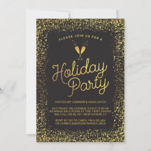 Black & Gold Corporate Holiday Party Invitation