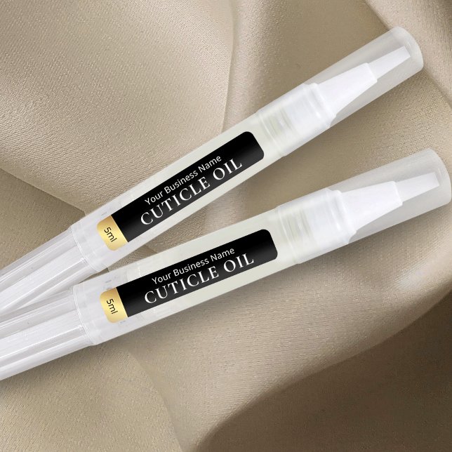 Black & Gold Cosmetic Tube Twist Pen 3ml 5ml Label (Black & gold cosmetic twist pen waterproof stickers - for 3, 4 and 5ml pens *verify size)