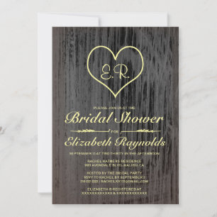 Black & Gold Country Bridal Shower Invitations