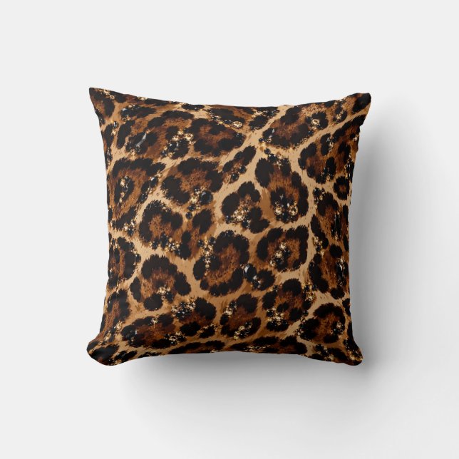 Black & Gold Crystal Tiger Pattern Cushion (Front)