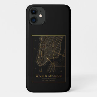 Black Gold Custom City Map iPhone Case
