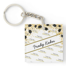 Black & Gold Custom Graduation keychain