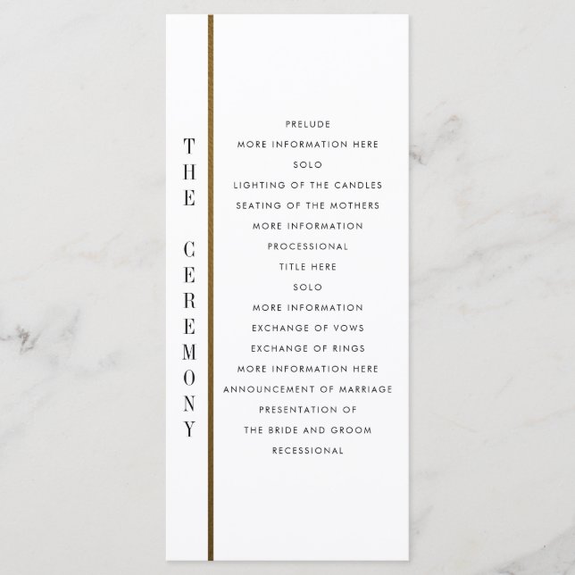 Black & Gold | Custom Wedding Program (Front)