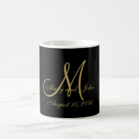 Black Gold Customisable Initial Letter and Names