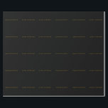 Black & Gold Cute Minimalist Own Name Wrapping Paper<br><div class="desc">You Can Easily Change the Fonts,  Background Image and Colour,  Letter Characters.</div>