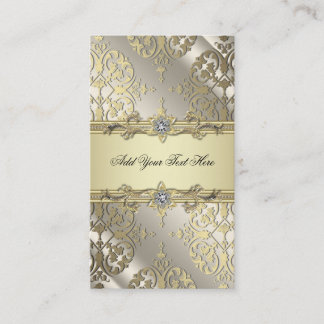 Black Gold Damask Business Cards