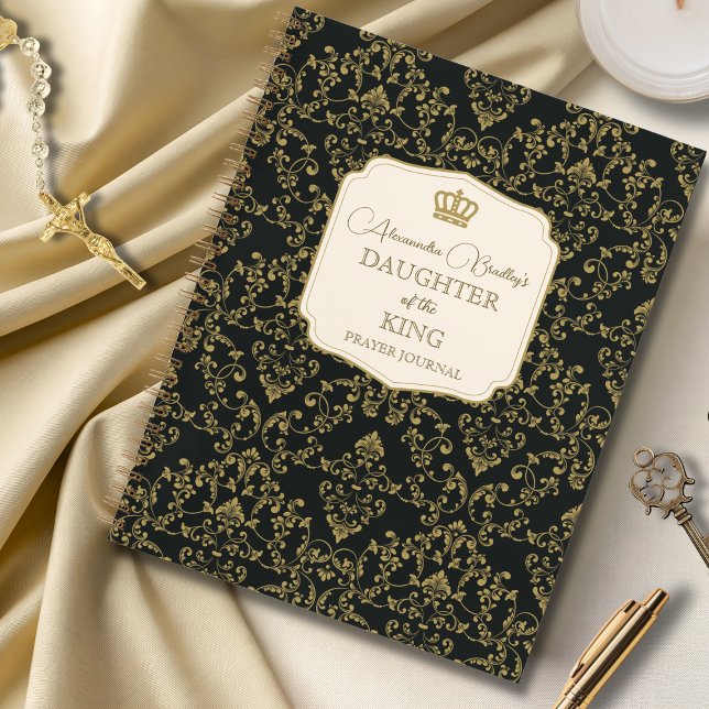 Black Gold Damask Daughter of the King Notebook (Creator Uploaded)