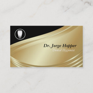 Black Gold Dental Hygienist Business Card