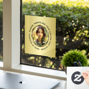 Black & gold design, Logo or Photo in gold circle,