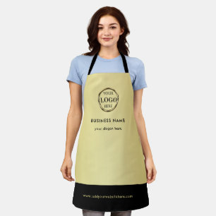 Black & gold design, Logo or Photo in gold circle, Apron