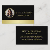 Black & gold design, Logo or Photo in gold circle,
