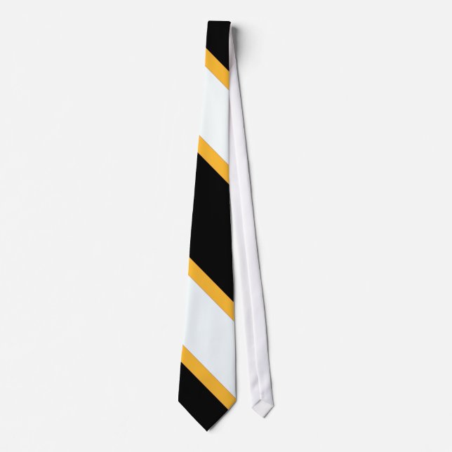 Black & Gold Diagonal Striped Tie (Front)