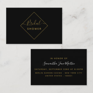 Black & Gold Diamond Bridal Shower Invitation