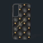 Black Gold Diamond Custom Name Samsung Galaxy Case<br><div class="desc">Samsung Galaxy Cases or iPhone Cases with Elegant Black Gold Diamond Tufted Luxury Your Name Golden Gemstone Personalised Gift - Add Your Name / Text - Make Your Special Gift ! Resize and move or remove / add text / elements with Customisation tool. Choose / add your favourite font /...</div>