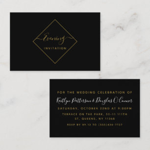 Black & Gold Diamond Evening Invitation