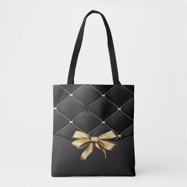  Black & Gold Diamond Tote (Front)