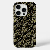 Black Gold & Diamonds Glitter Floral Damasks 2