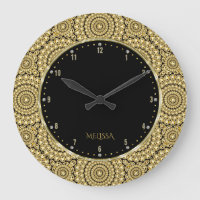 Black & Gold Diamonds Glitter Geometric Pattern