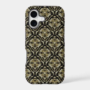 Black Gold & Diamonds Pattern-Retro Floral Damasks