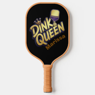Black Gold Dink Queen Personalised Name Pickleball Paddle