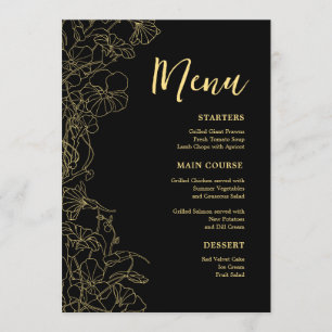 Black Gold Dinner Menu