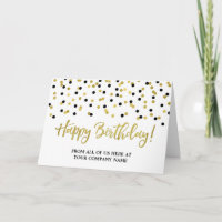 Black Gold Dots Business From Group Birthday Card