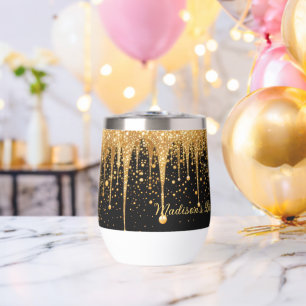Black Gold Dripping Glitter Bachelorette Party
