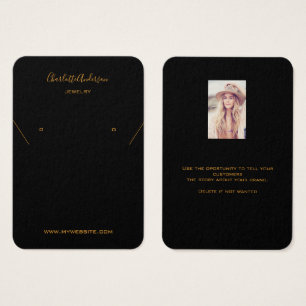 Black gold earring jewellery photo display card