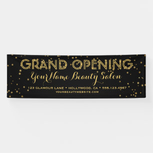 Black Gold Elegant Business Boutique Grand Opening Banner