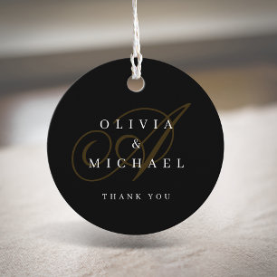 Black gold elegant classic calligraphy thank you f favour tags
