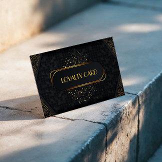 Black & Gold Elegant Customer Reward Punch Loyalty Card