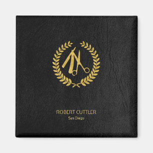 Black Gold Elegant Luxury Barber Shop Magnet