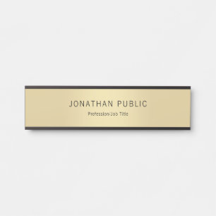 Black Gold Elegant Minimalist Template Modern Door Sign