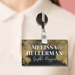 Black Gold Elegant Modern Name Tag