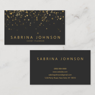Black Gold Elegant Party Planner Business Card