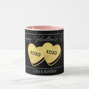black gold elegant pink valentine,Sweet for couple Mug