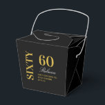 Black & Gold Elegant Sixty 60th Birthday Party  Favour Box<br><div class="desc">Black & Gold Elegant Sixty 60th Birthday Party Favour Boxes</div>