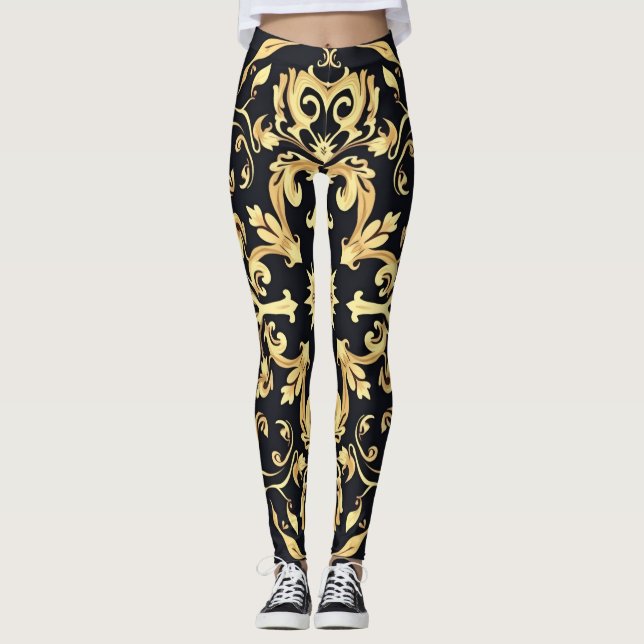 Black&gold emblem leggings (Front)