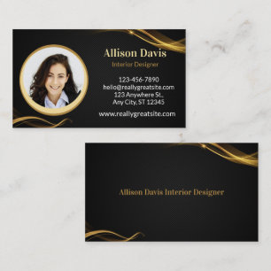 Black & Gold Employee Photo ID Company Security Business Card
