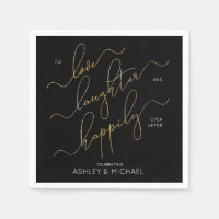 Black & Gold Engagement Party Happily Ever After