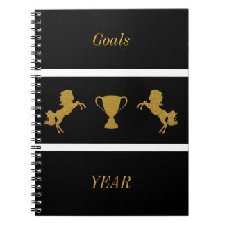 Black & Gold Equestrian Glitter Notebook