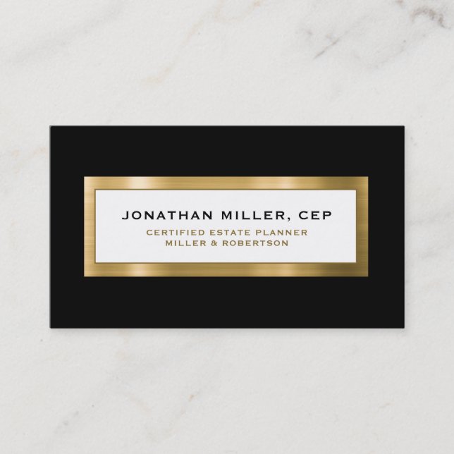 Black Gold Estate Planning Business Card (Front)