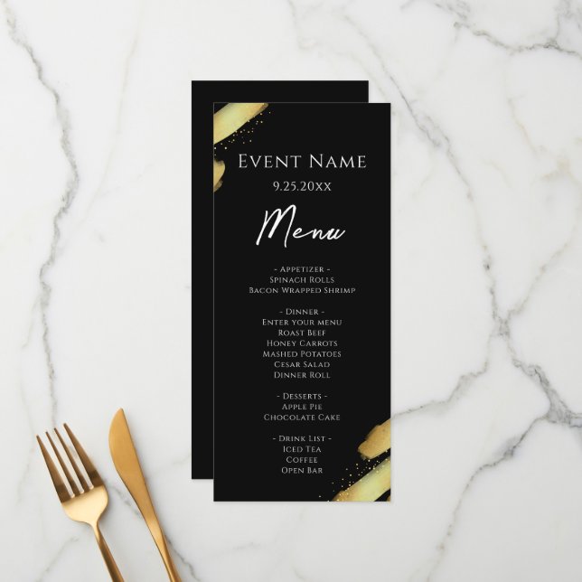 Black Gold Event Menu  (Front/Back In Situ)