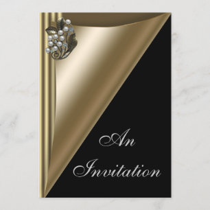 Black & Gold Event Party Invitation Template