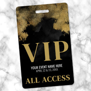 Black Gold Event VIP ID Badge