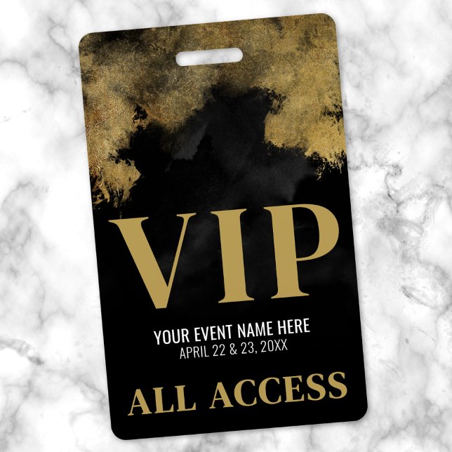 Black Gold Event VIP ID Badge (Black Gold Event VIP Badge)