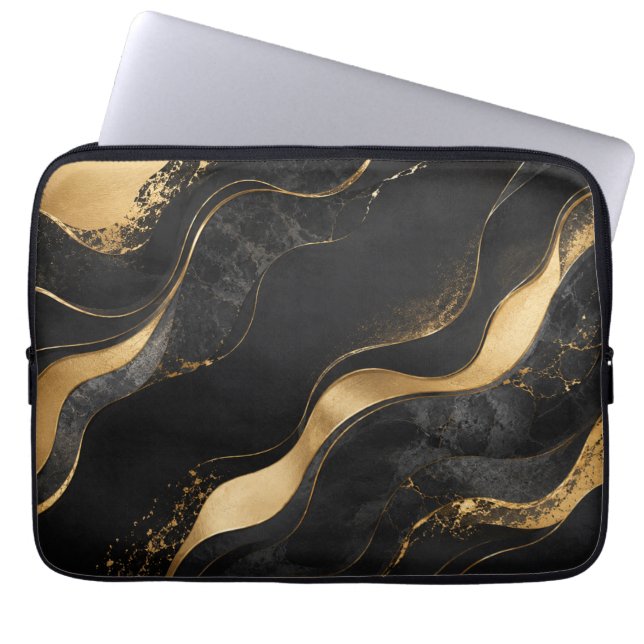 Black & Gold Executive Laptop Sleeve (Front)