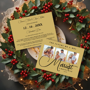 Black Gold Exquisite Wedding Christmas 3 Photos Save The Date